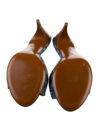 Louis Vuitton Monogram Pattern Denim Slides