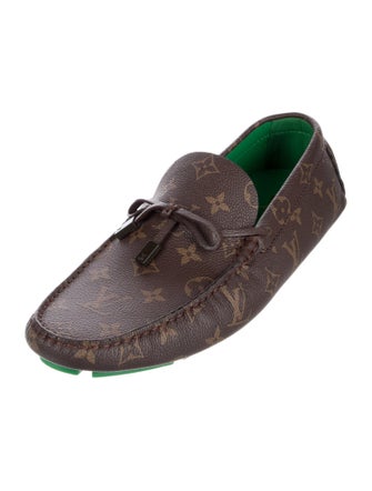 Louis Vuitton Monogram Pattern Bow Accents Moccasins