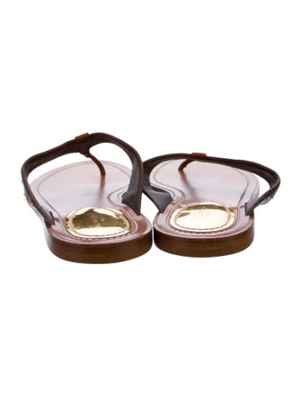 Louis Vuitton LV Monogram Lasercut Accents T-Strap Sandals