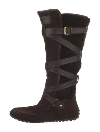 Louis Vuitton LV Monogram Suede Lace-Up Boots
