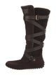 Louis Vuitton LV Monogram Suede Lace-Up Boots