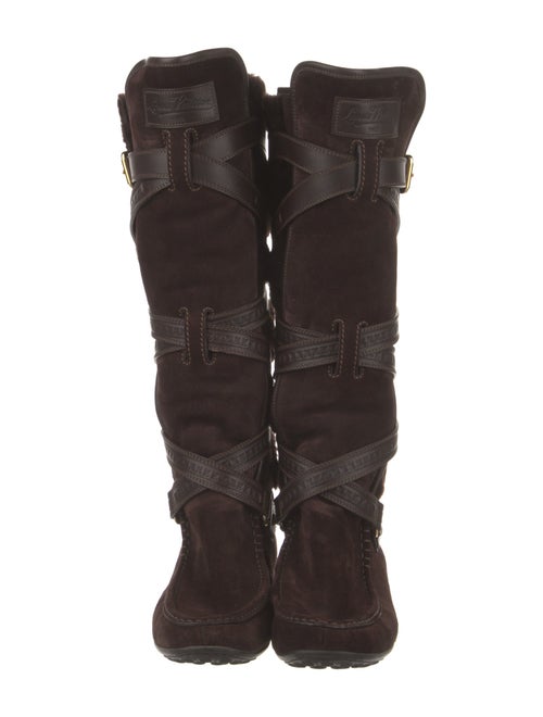 Louis Vuitton LV Monogram Suede Lace-Up Boots