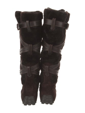 Louis Vuitton LV Monogram Suede Lace-Up Boots