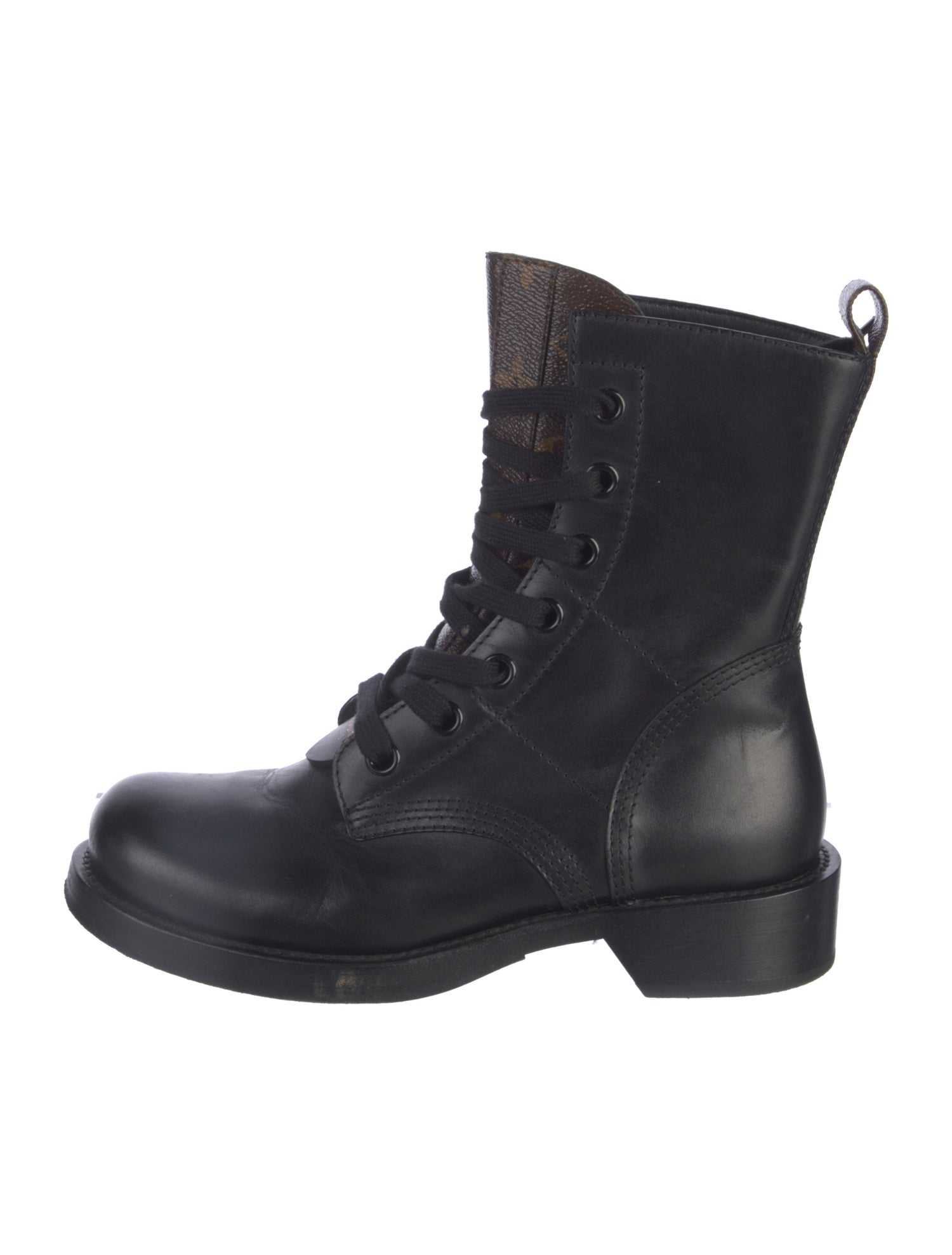 Louis Vuitton LV Monogram Leather Combat Boots