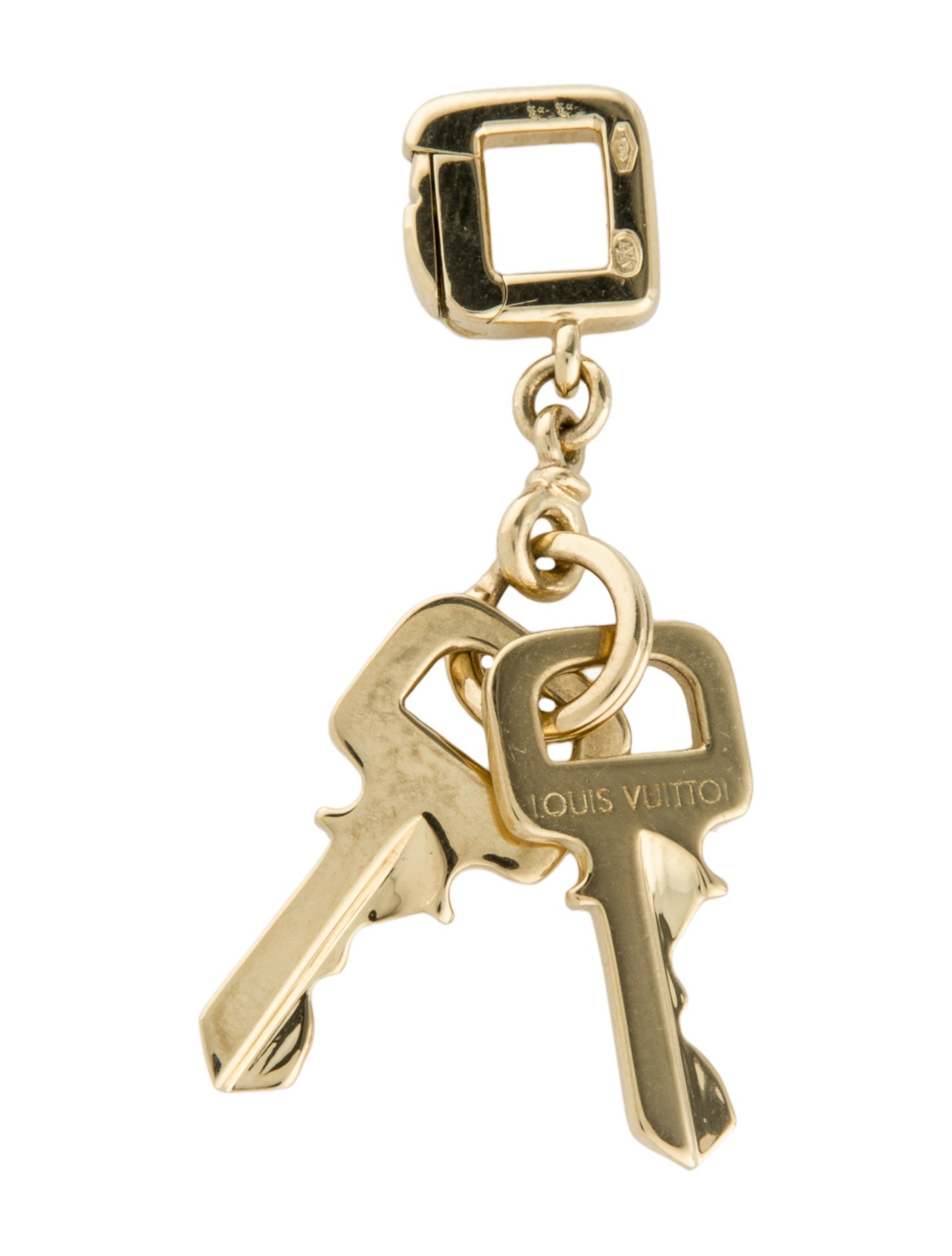 Louis Vuitton 18K Double Key Charm Pendant