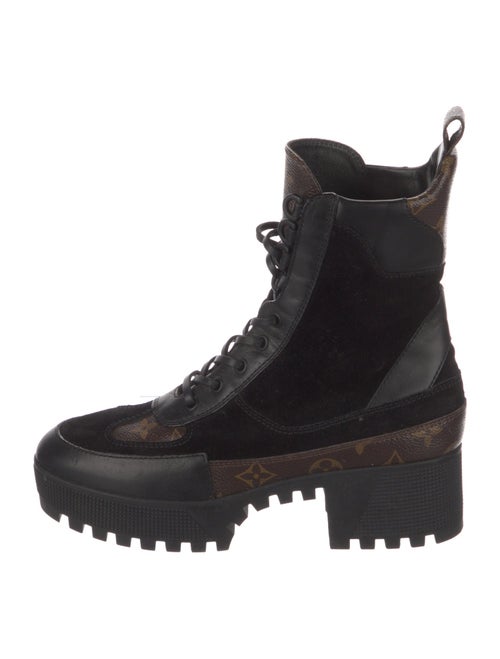 Louis Vuitton LV Monogram Suede Combat Boots