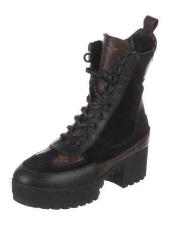 Louis Vuitton LV Monogram Suede Combat Boots