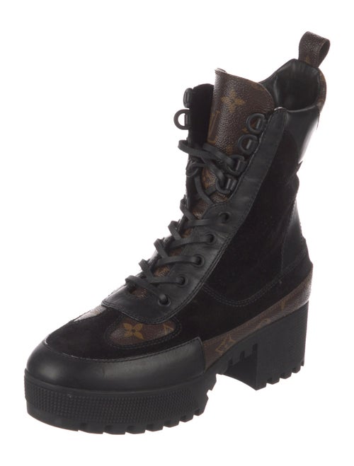 Louis Vuitton LV Monogram Suede Combat Boots