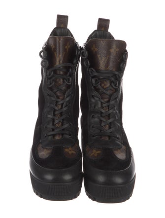 Louis Vuitton LV Monogram Suede Combat Boots