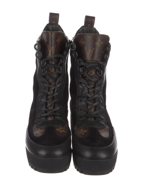Louis Vuitton LV Monogram Suede Combat Boots