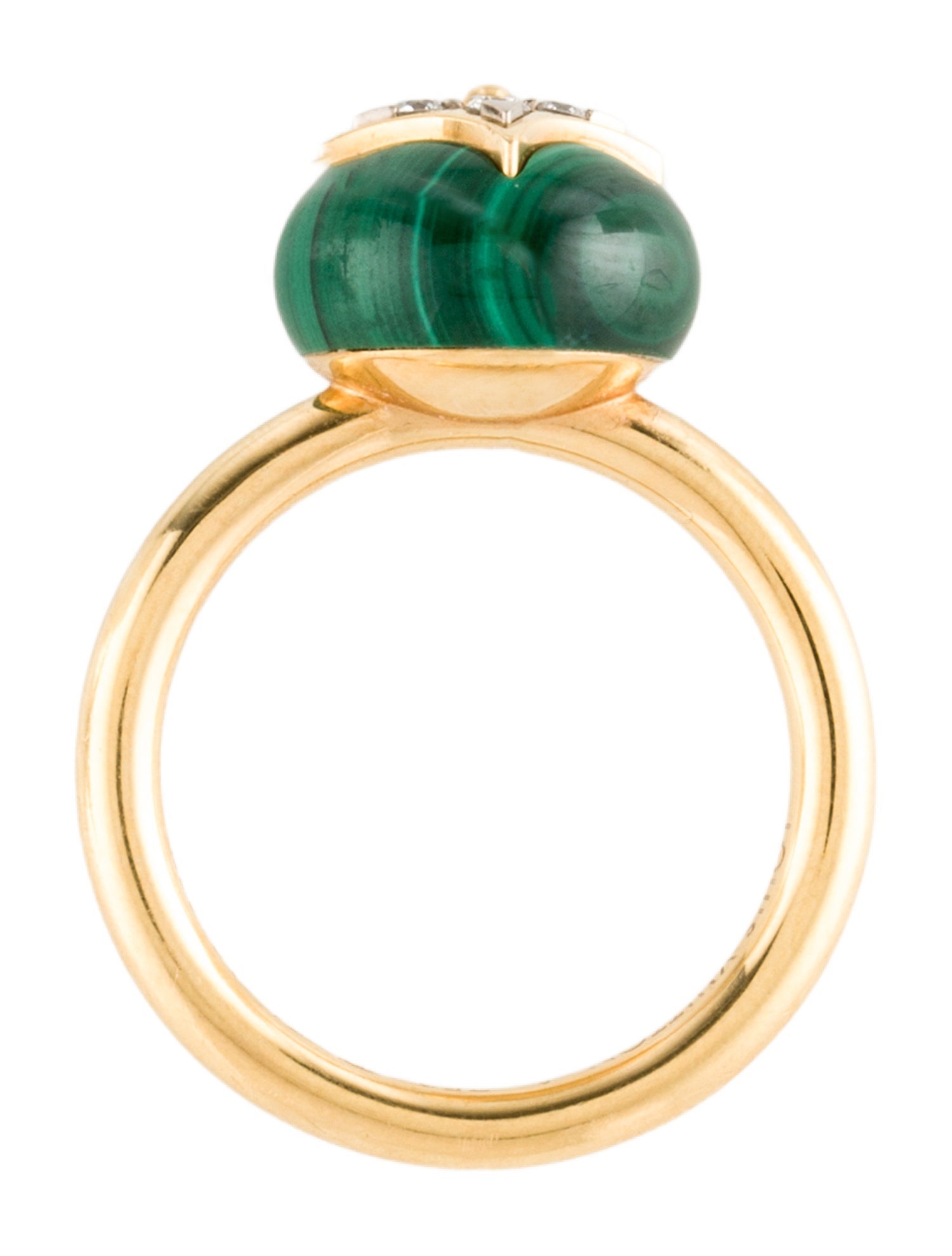 Louis Vuitton 18K Malachite & Diamond B Blossom Ring