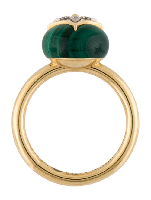 Louis Vuitton 18K Malachite & Diamond B Blossom Ring