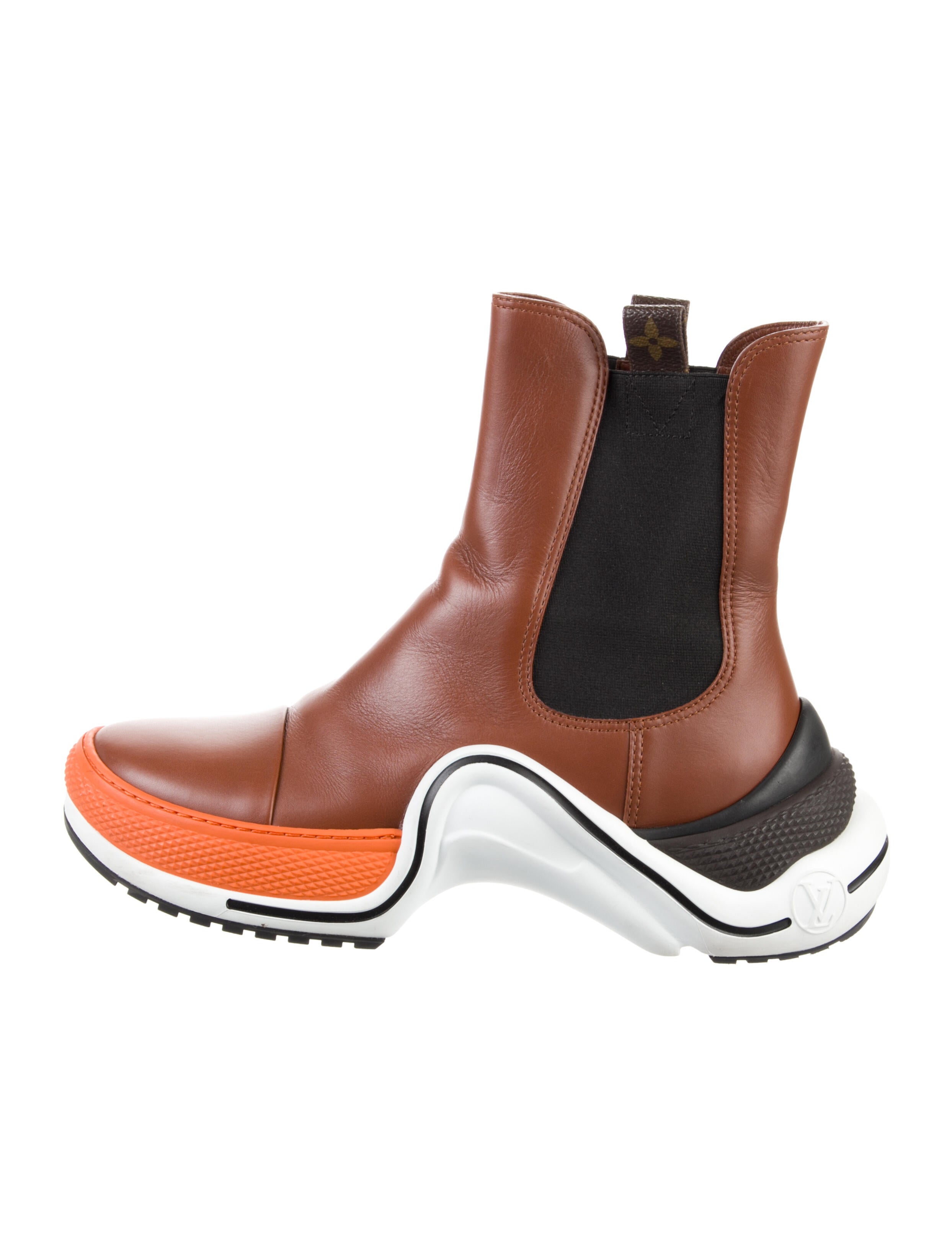 Louis Vuitton Leather Colorblock Pattern Chelsea Boots