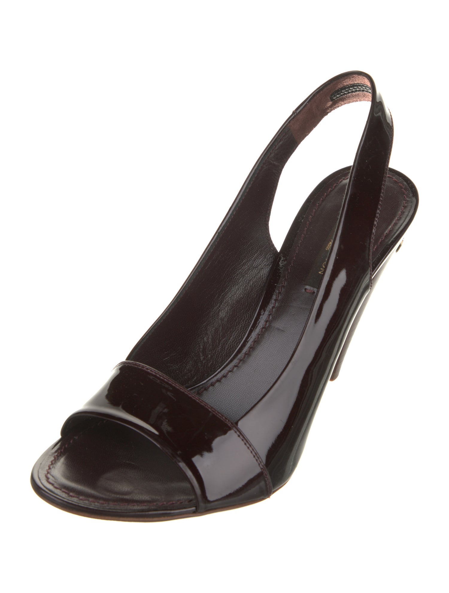 Louis Vuitton Patent Leather Slingback Sandals
