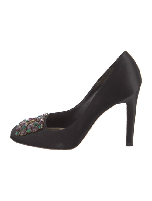 Louis Vuitton Satin Crystal Embellishments Pumps