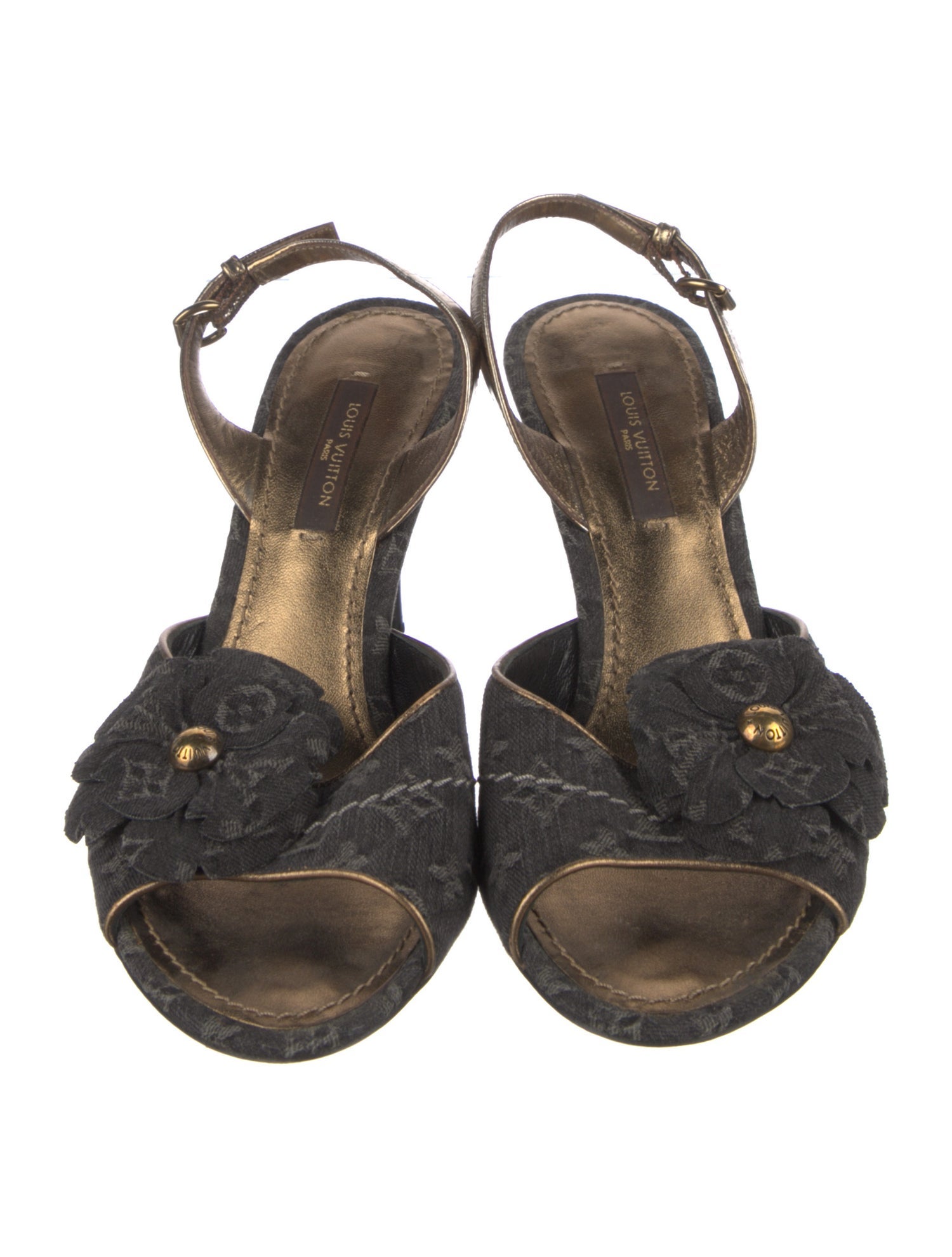 Louis Vuitton LV Monogram Denim Slingback Sandals