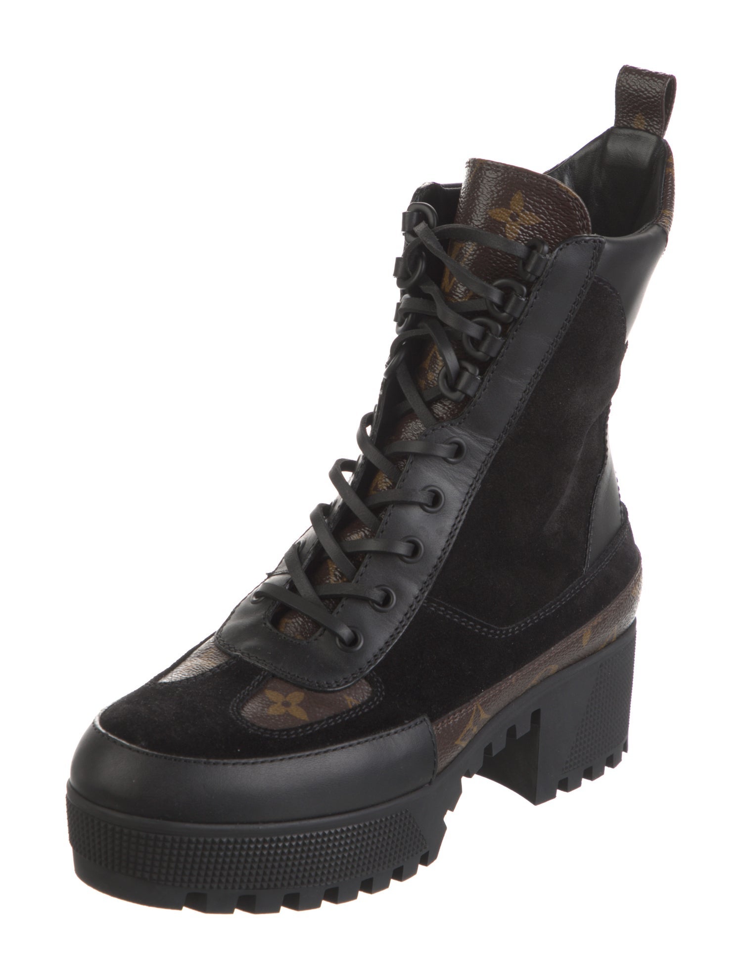 Louis Vuitton LV Monogram Suede Combat Boots
