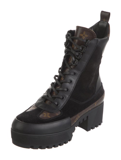Louis Vuitton LV Monogram Suede Combat Boots
