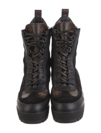 Louis Vuitton LV Monogram Suede Combat Boots