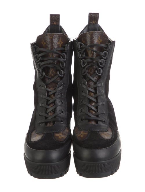 Louis Vuitton LV Monogram Suede Combat Boots