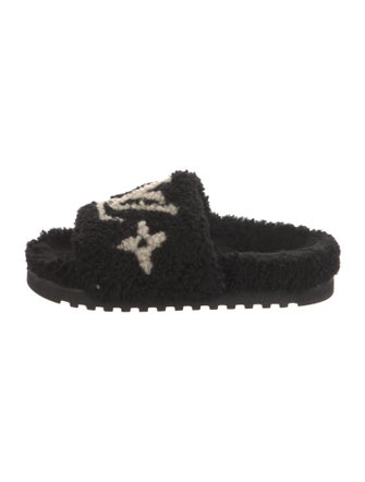 Louis Vuitton Shearling Printed Slides