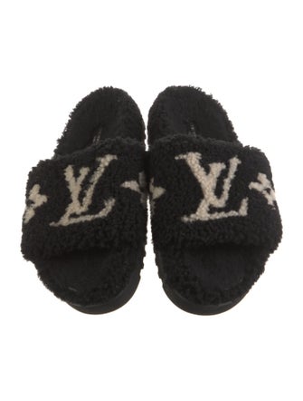 Louis Vuitton Shearling Printed Slides