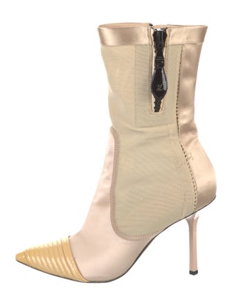 Louis Vuitton Satin Colorblock Pattern Sock Boots