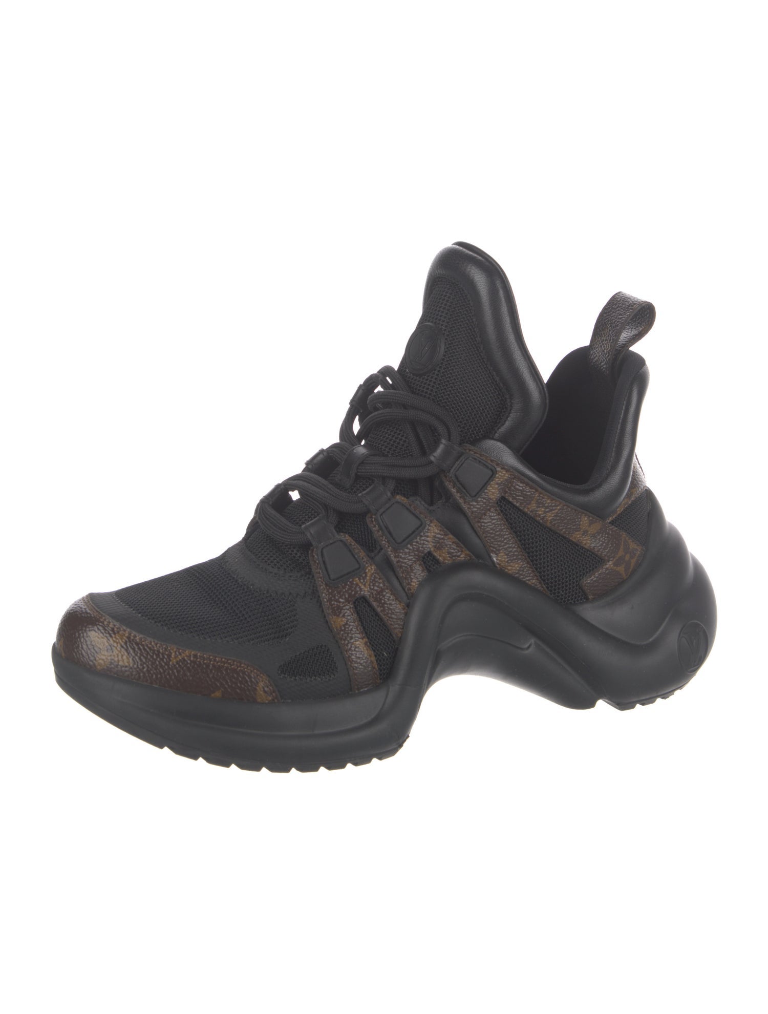 Louis Vuitton Leather Printed Chunky Sneakers
