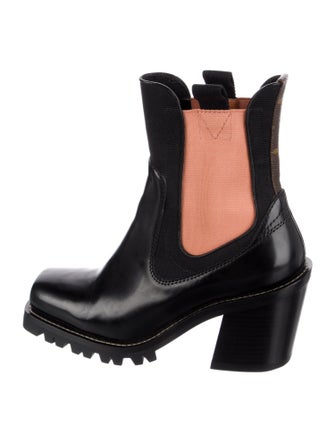 Louis Vuitton Leather Colorblock Pattern Chelsea Boots