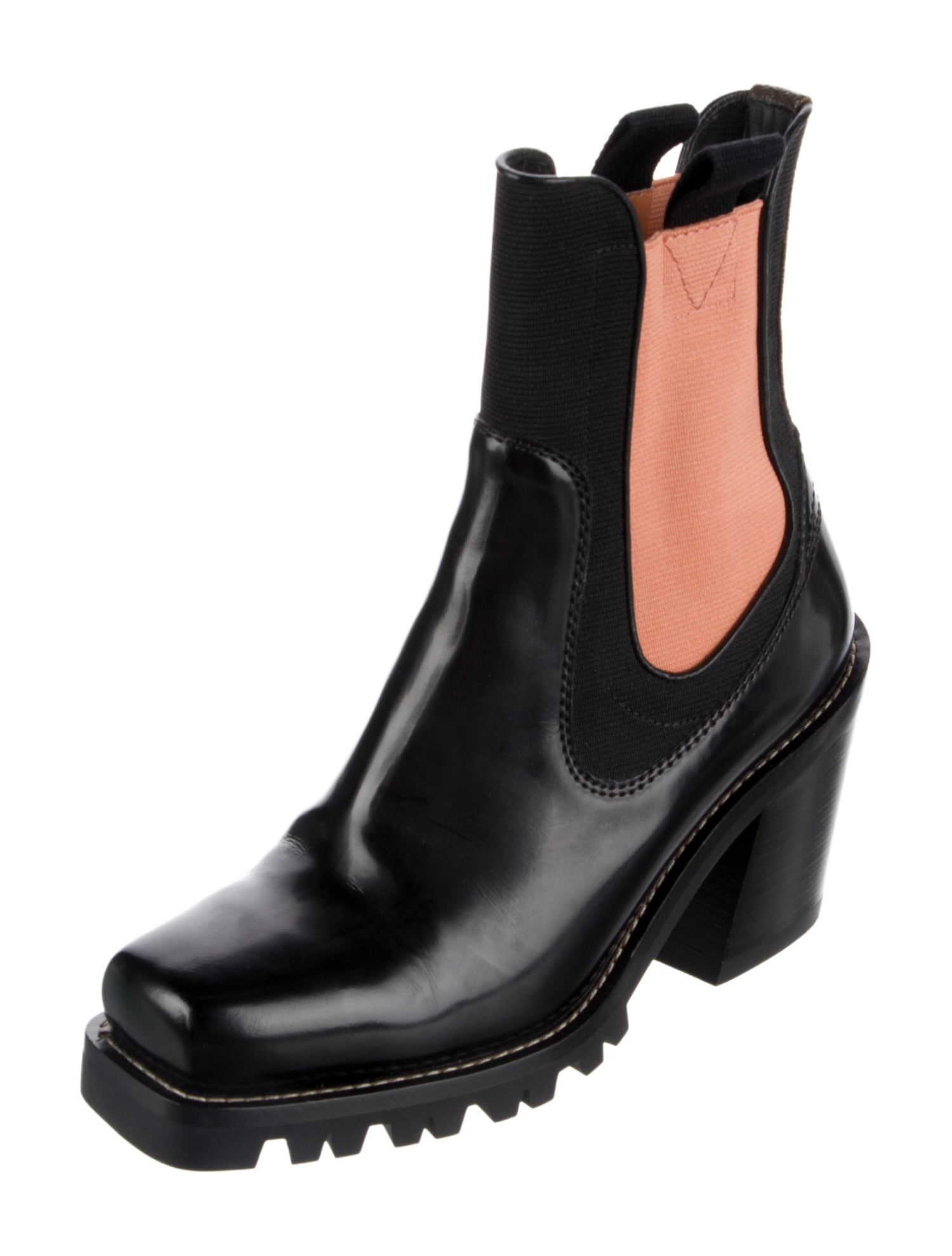 Louis Vuitton Leather Colorblock Pattern Chelsea Boots