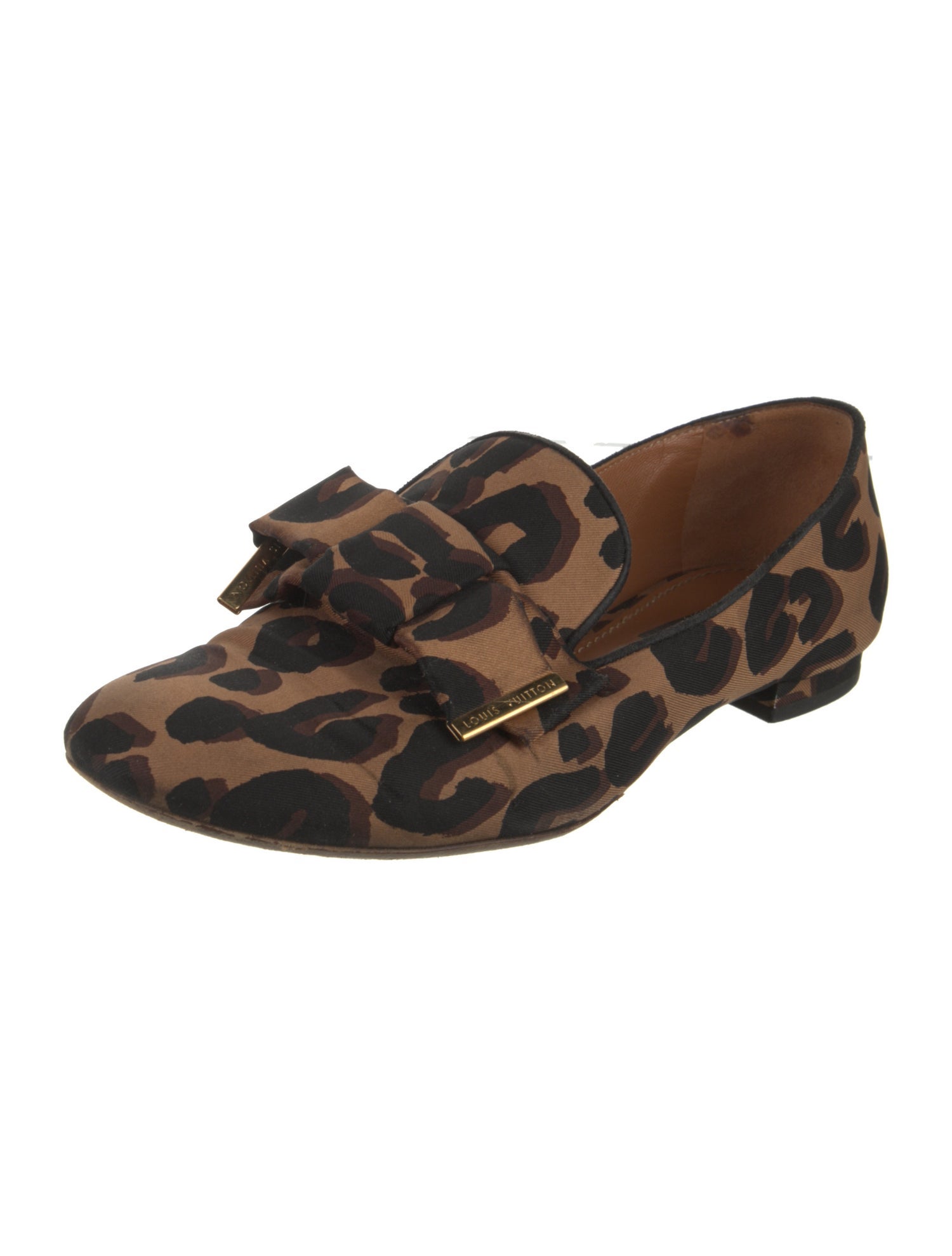 Louis Vuitton Animal Print Bow Accents Loafers