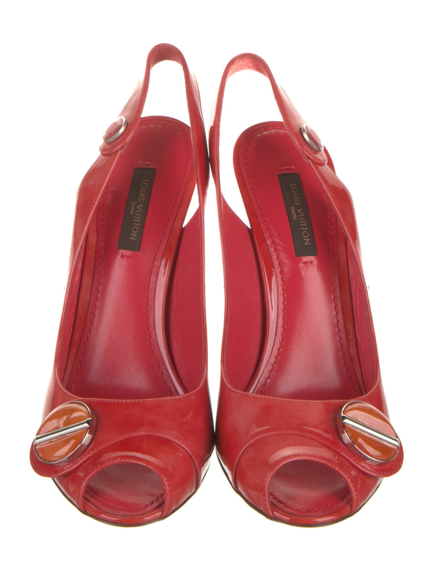 Louis Vuitton Patent Leather Slingback Sandals