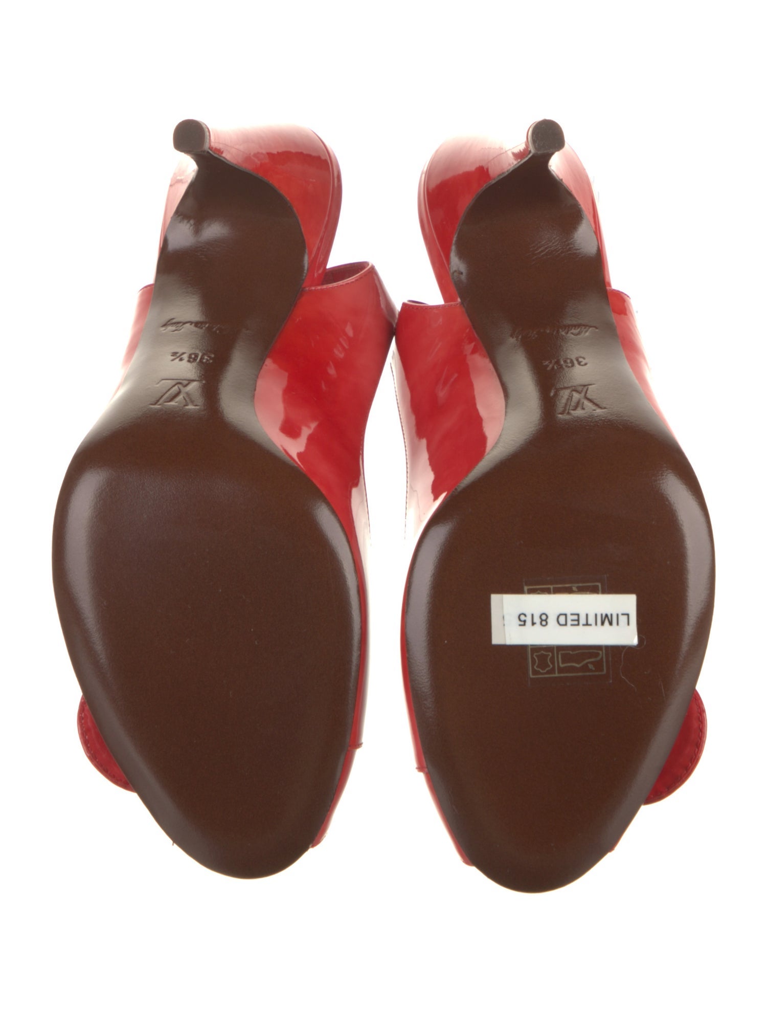 Louis Vuitton Patent Leather Slingback Sandals