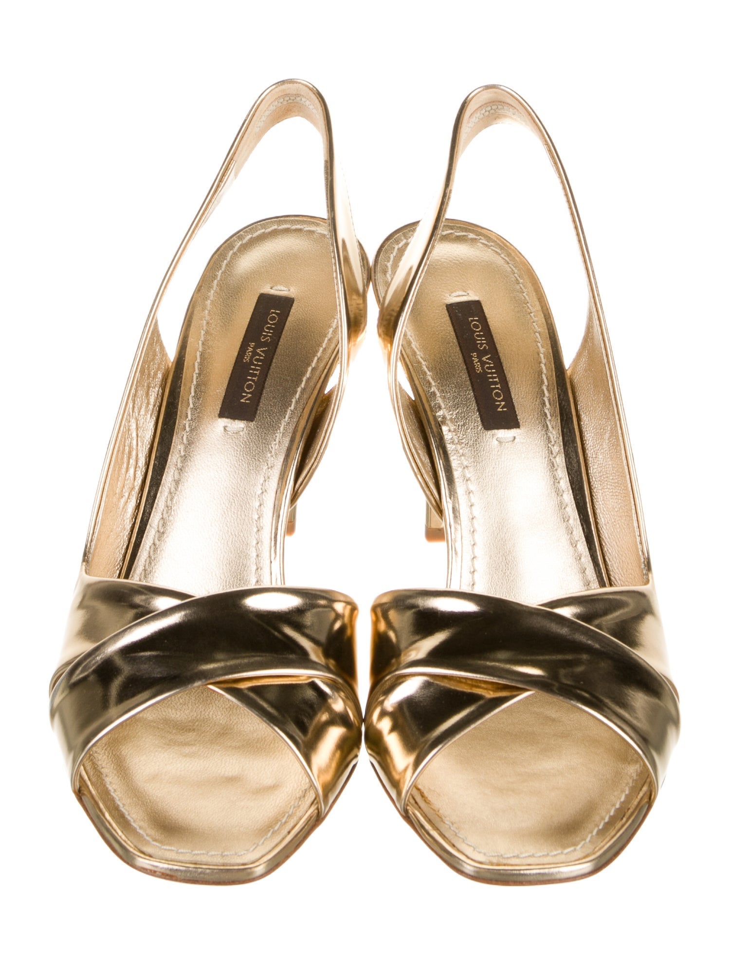 Louis Vuitton Patent Leather Animal Print Slingback Sandals