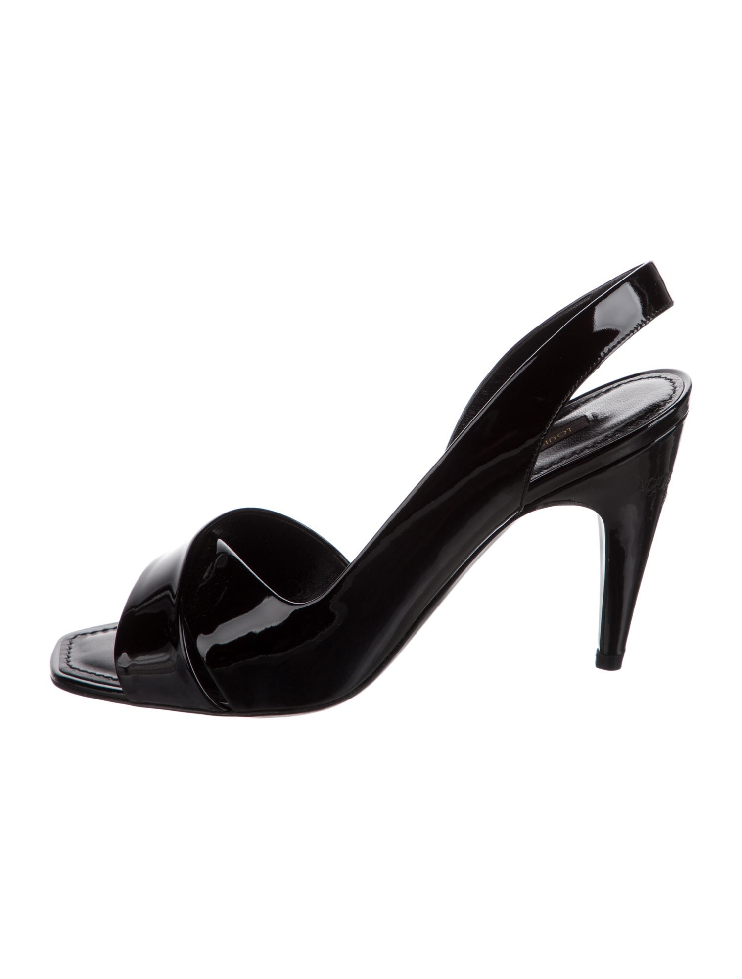 Louis Vuitton Patent Leather Slingback Sandals