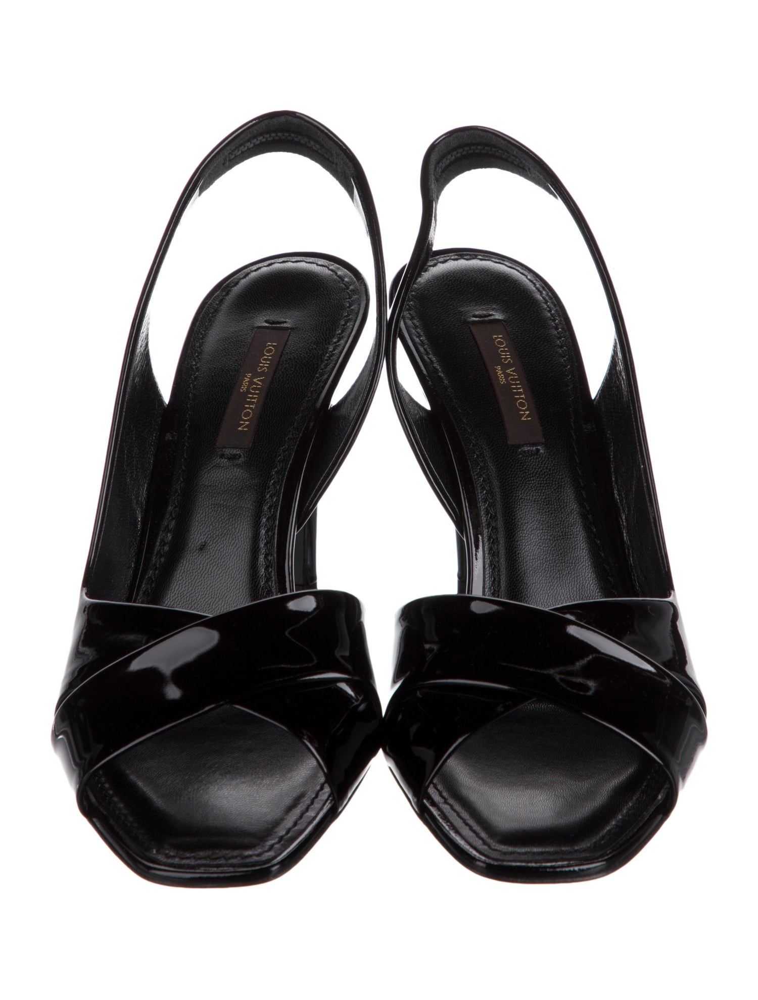 Louis Vuitton Patent Leather Slingback Sandals