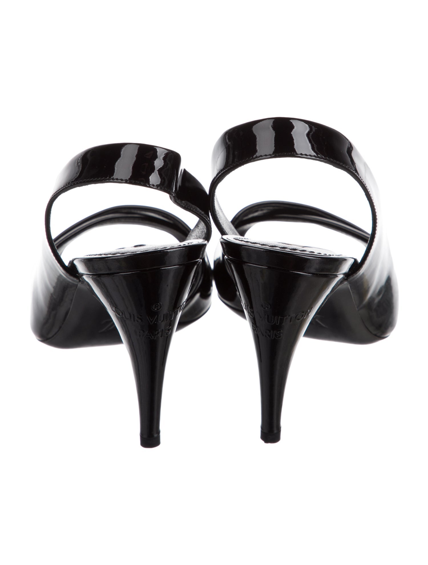 Louis Vuitton Patent Leather Slingback Sandals