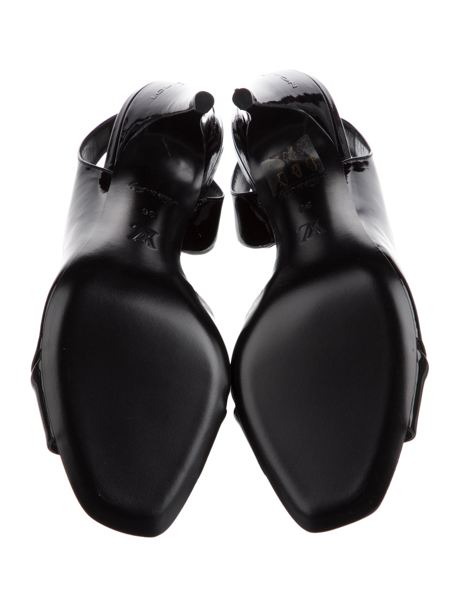 Louis Vuitton Patent Leather Slingback Sandals