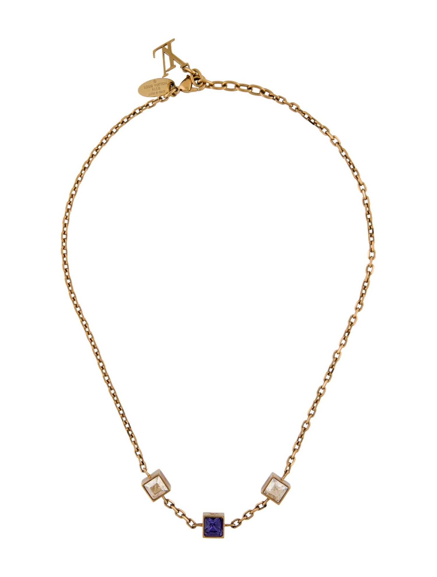 Louis Vuitton Crystal Gambles Station Necklace