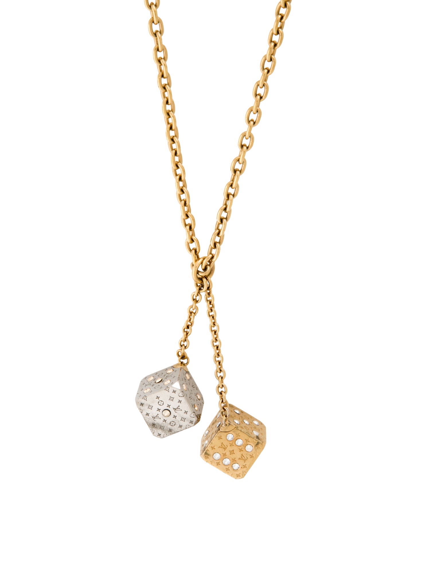 Louis Vuitton Crystal Lucky Gram Dice Pendant Necklace