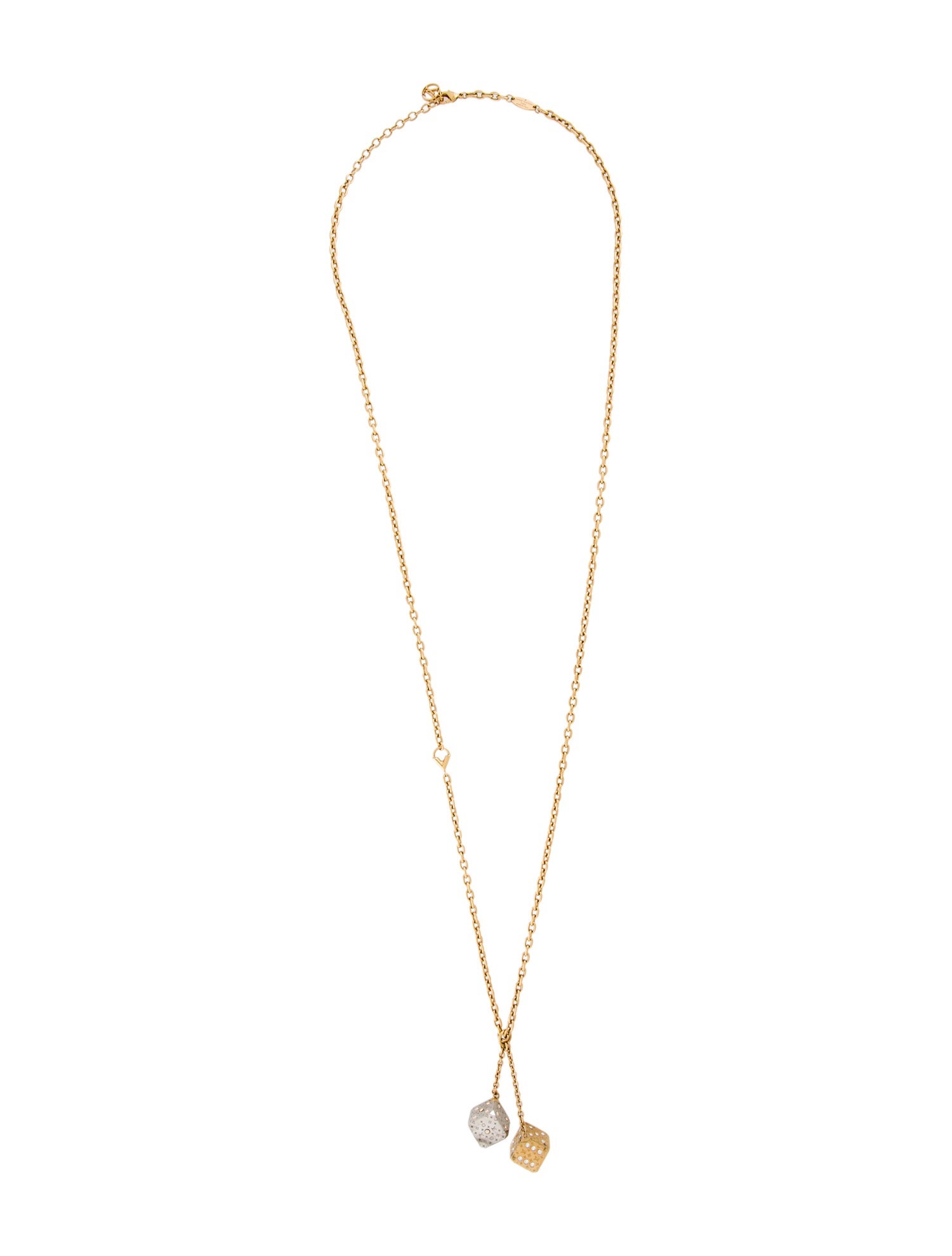Louis Vuitton Crystal Lucky Gram Dice Pendant Necklace