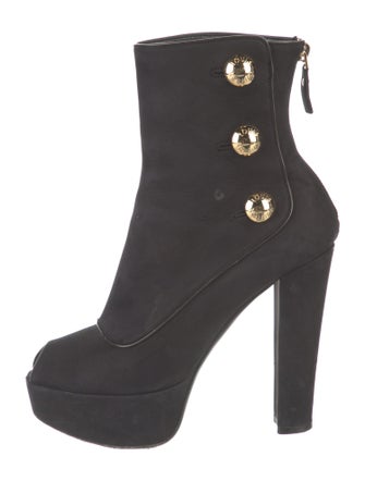 Louis Vuitton Suede Leather Trim Embellishment Boots