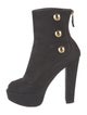 Louis Vuitton Suede Leather Trim Embellishment Boots