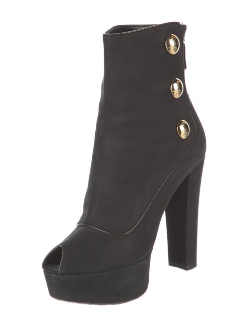 Louis Vuitton Suede Leather Trim Embellishment Boots