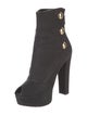 Louis Vuitton Suede Leather Trim Embellishment Boots
