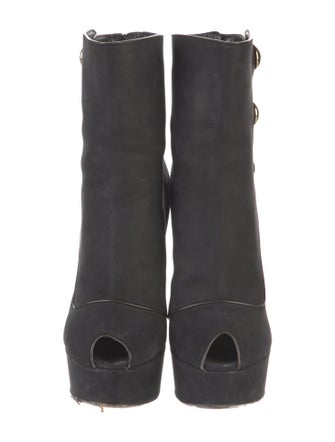 Louis Vuitton Suede Leather Trim Embellishment Boots