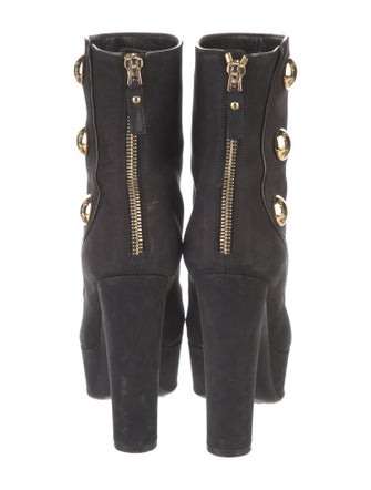Louis Vuitton Suede Leather Trim Embellishment Boots