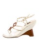 Louis Vuitton Leather Eyelet Trim Sandals