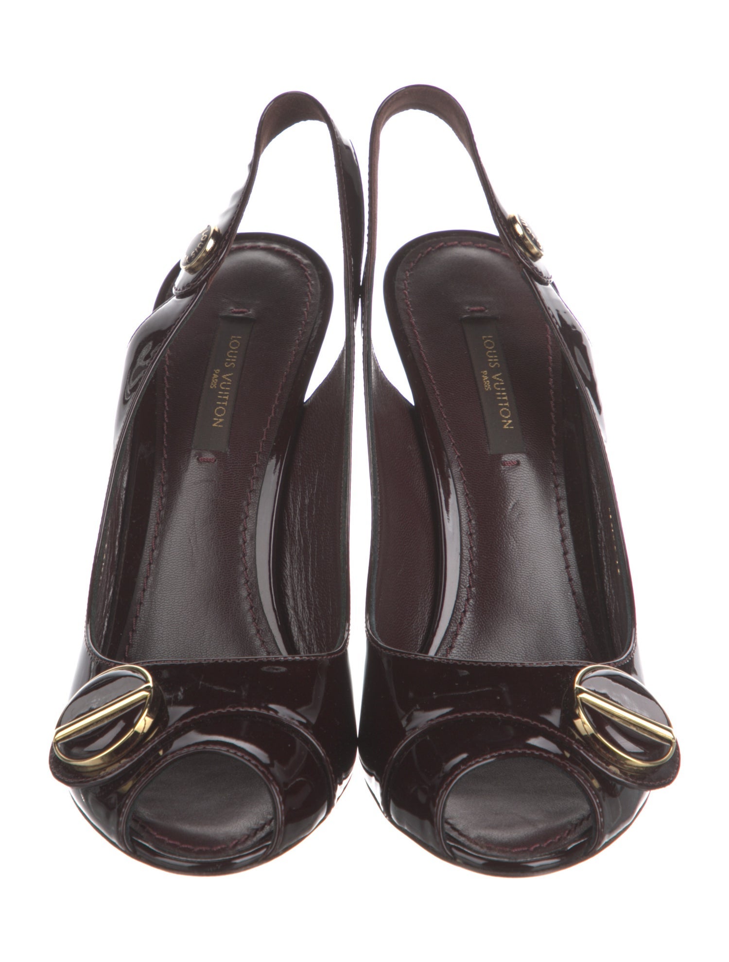 Louis Vuitton Patent Leather Slingback Sandals