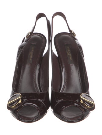 Louis Vuitton Patent Leather Slingback Sandals
